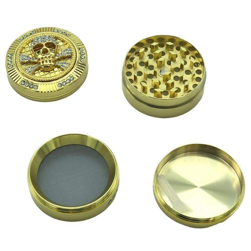 Arsenal Gold Encrusted 52mm 4-Piece Grinder Morden Cannabis and Bongs Arsenal Glass Accessories Arsenal Gold Encrusted 52mm 4-Piece Grinder