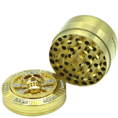 Arsenal Gold Encrusted 52mm 4-Piece Grinder Morden Cannabis and Bongs Arsenal Glass Accessories Arsenal Gold Encrusted 52mm 4-Piece Grinder