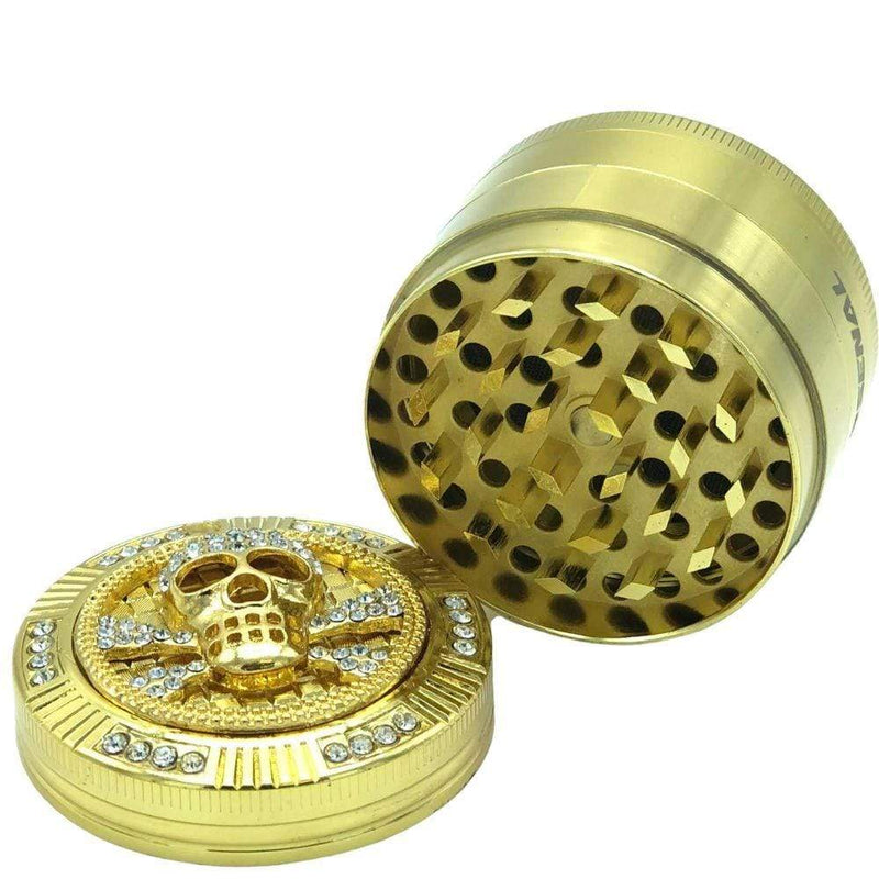 Arsenal Gold Encrusted 52mm 4-Piece Grinder Morden Cannabis and Bongs Arsenal Glass Accessories Arsenal Gold Encrusted 52mm 4-Piece Grinder