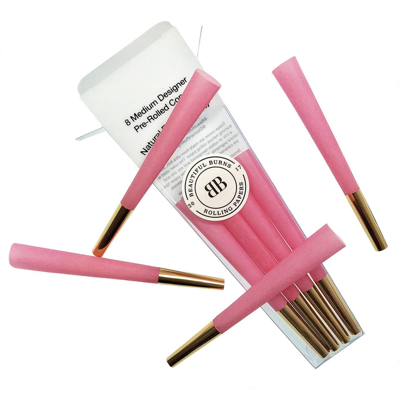 Beautiful Burns Pre-Rolled Designer Cones-Morden Cannabis & Bong Shop Beautiful Burns Accessories 8/pkg / Power Pink Beautiful Burns Pre-Rolled Designer Cones-8/pkg
