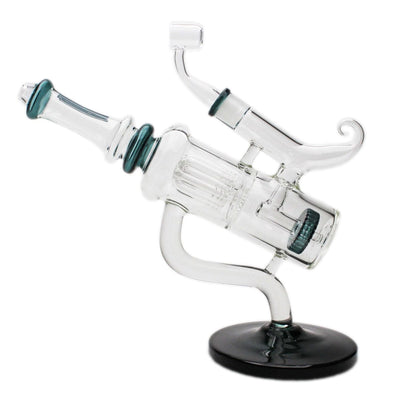 BoroSci Glass Double Perc Microscope Rig-11"-Morden Cannabis Manitoba BoroSci Glass Accessories 11" / Green BoroSci Glass Double Perc Microscope Rig-11"