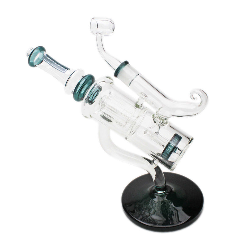BoroSci Glass Double Perc Microscope Rig-11"-Morden Cannabis Manitoba BoroSci Glass Accessories 11" / Green BoroSci Glass Double Perc Microscope Rig-11"