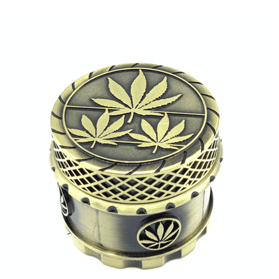 Cannabis Leaf Encrusted Dry Herb Grinder 50mm-4 Piece-Morden Cannabis Arsenal Glass Accessories Cannabis Leaf Encrusted Dry Herb Grinder 50mm-4 Piece