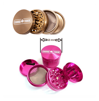 Cannatonik Anodized Alumium Grinder 63mm Morden Cannabis and Bong Shop Cannatonik Accessories Pink Cannatonik Anodized Alumium Grinder 63mm