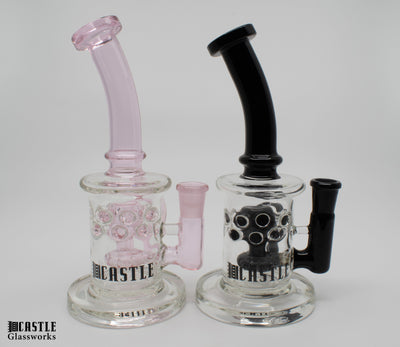 Castle Glass Work Swiss Bulb Rig 11"-Morden Cannabis & Bong Shop  Castle Glassworks Accessories Pink Castle Glassworks Swiss Bulb Rig 11"
