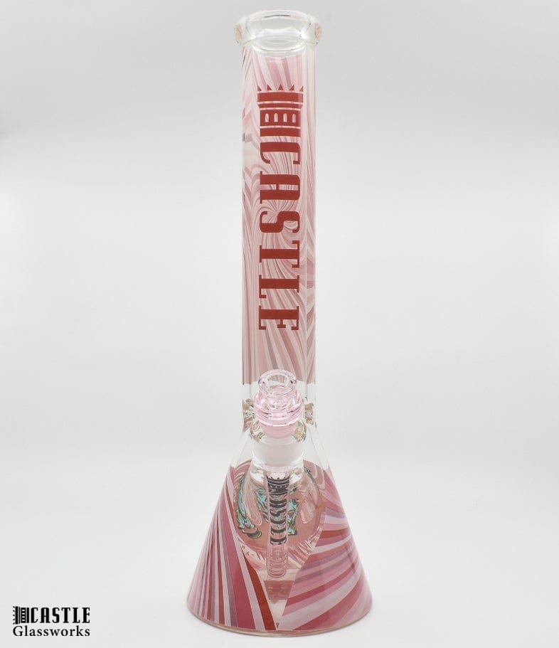 Castle Glassworks Zombie Cat 7mm Beaker Bong-16"