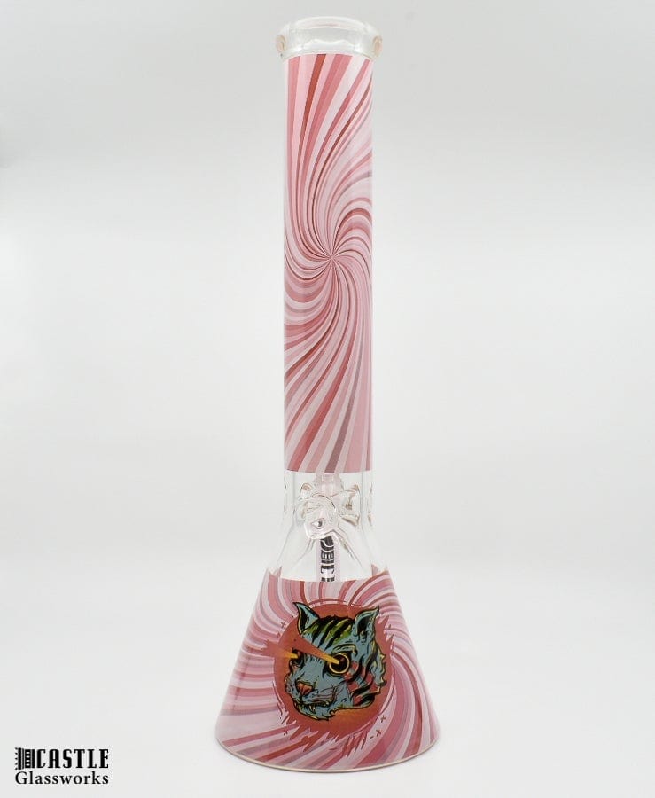 Castle Glassworks Zombie Cat 7mm Beaker Bong-16"