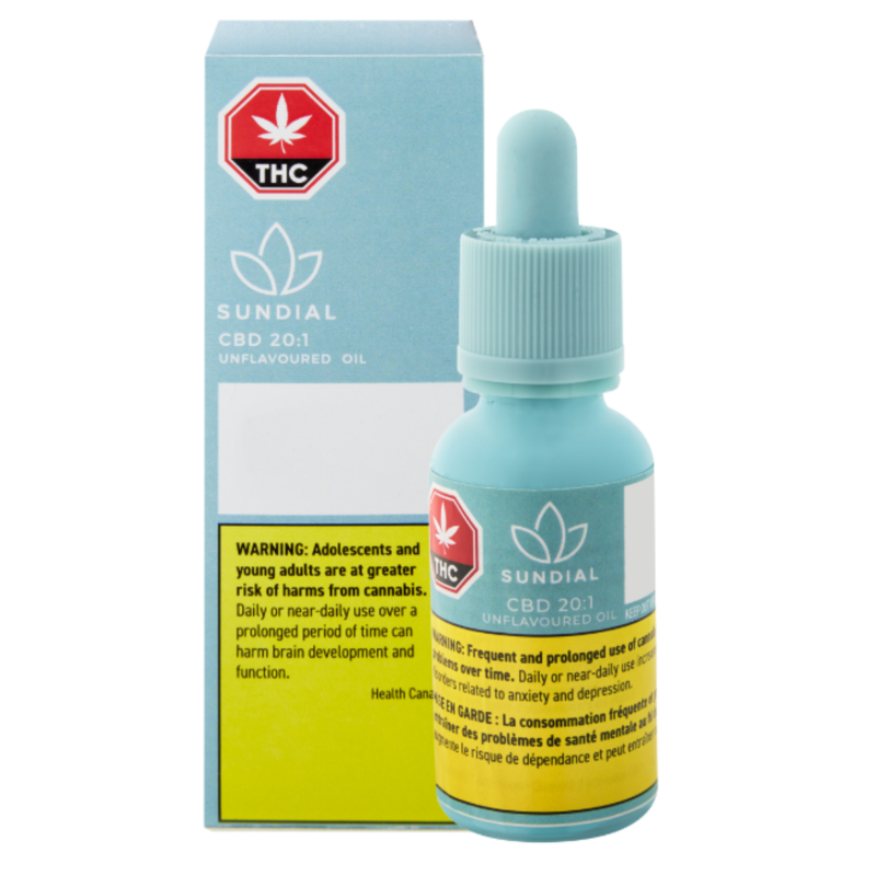 CBD 20:1 Oil by Sundial-Morden Cannabis and Bong Shop, Manitoba Sundial Oils/Injestables 30ml CBD 20:1 Oil by Sundial