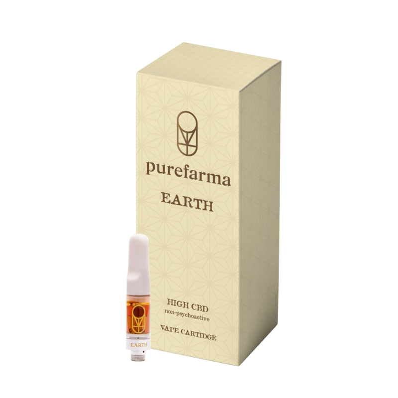 CBD Earth 510 Vape Cartridge by Purefarma-Morden Cannabis and Bong Shop Purefarma 510 Cartridges 0.5g CBD Earth 510 Vape Cartridge by Purefarma