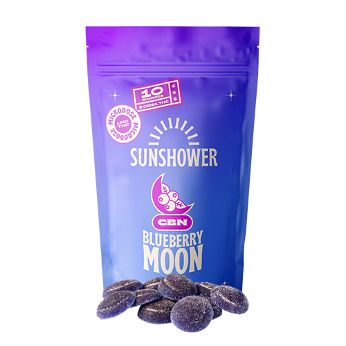 CBN Blueberry Moon Soft Chews-Sunshower Inc-Morden Cannabis Manitoba Sunshower Edibles 10/pack CBN Blueberry Moon Soft Chews-Sunshower Inc