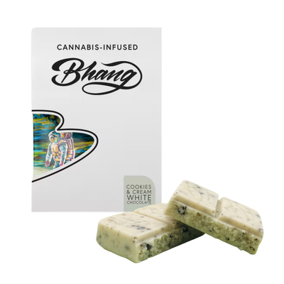 Cookies and Cream White Chocolate by Bhang-Morden Cannabis and Bong Bhang Edibles 10g / 10mg Cookies and Cream White Chocolate by Bhang