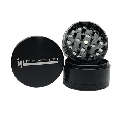Infyniti Aluminum Grinders 4-pcs 2.2" Morden Cannabis and Bong Shop Infyniti Accessories Black Infyniti Aluminum Grinders 4-pcs 2.2"