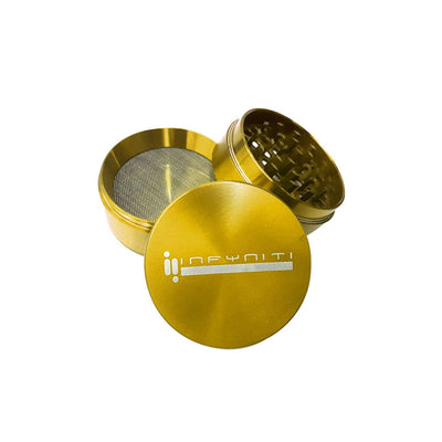 Infyniti Aluminum Grinders 4-pcs 2.2" Morden Cannabis and Bong Shop Infyniti Accessories Gold Infyniti Aluminum Grinders 4-pcs 2.2"