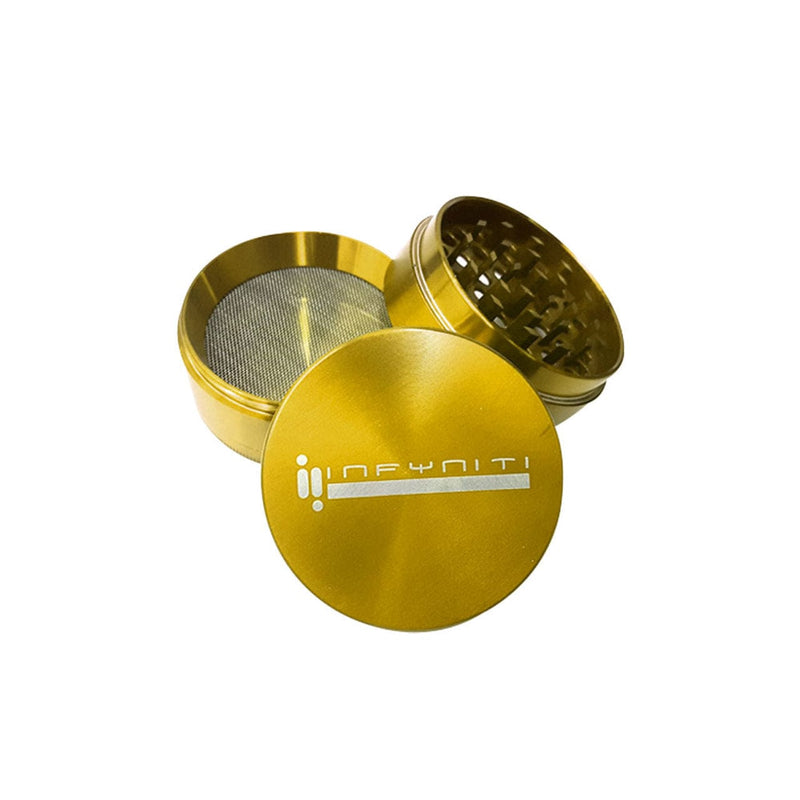 Infyniti Aluminum Grinders 4-pcs 2.2" Morden Cannabis and Bong Shop Infyniti Accessories Gold Infyniti Aluminum Grinders 4-pcs 2.2"