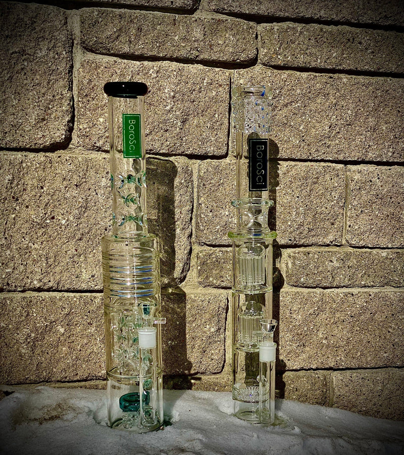 BoroSci Glass 22" Double Cluster Barz Perc Glass Bong