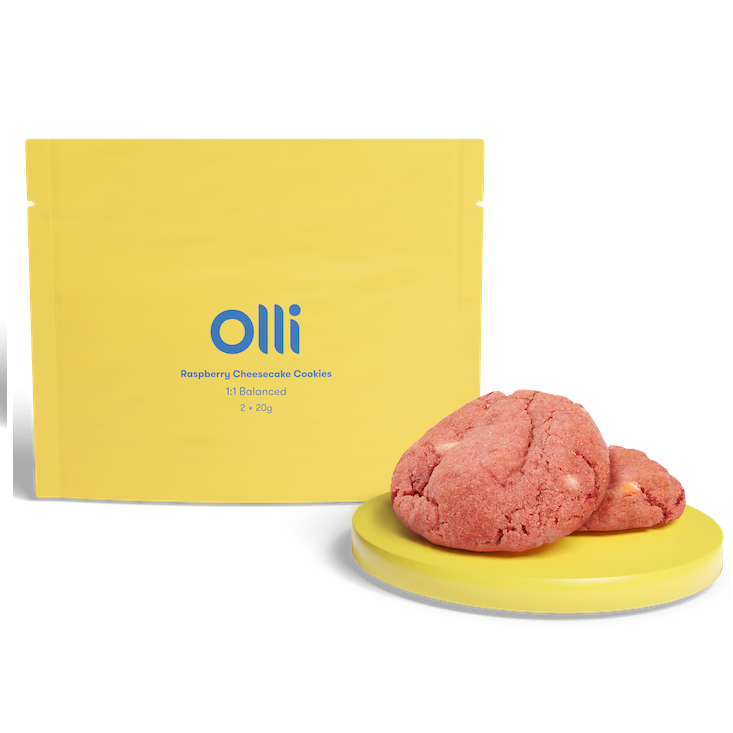 Olli Brands Raspberry Cheesecake Cookies-Morden Cannabis & Bong Shop Olli Brands Edibles 2/pkg Olli Brands Raspberry Cheesecake Cookies-1:1 THC & CBD