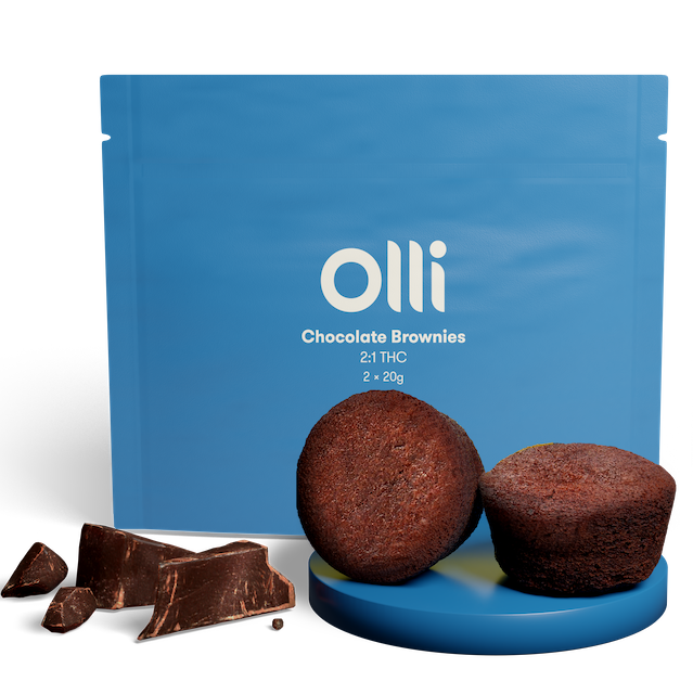 Olli Brands Signature THC Chocolate Brownies-Morden Cannabis & Bongs Olli Brands Edibles 2/pkg Olli Signature Chocolate Brownies