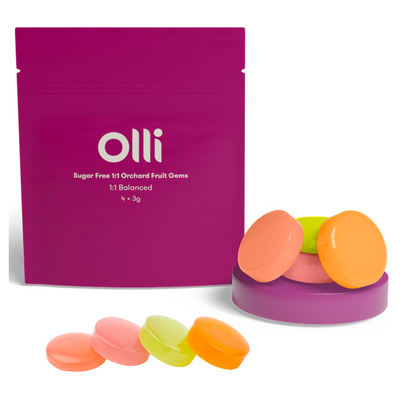Olli Brands Sugar Free 1:1 Orchard Fruit Gems THC Candy-Morden Cannabis Olli Brands Edibles 4ea x 2.5mg THC/ea Olli Brands Sugar Free 1:1 Orchard Fruit Gems THC Candy