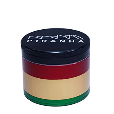 Piranha 4-Piece Grinder 2.5" Morden Cannabis and Bong Shop Manitoba Piranha Accessories Rasta Piranha 4-Piece Grinder 2.5"