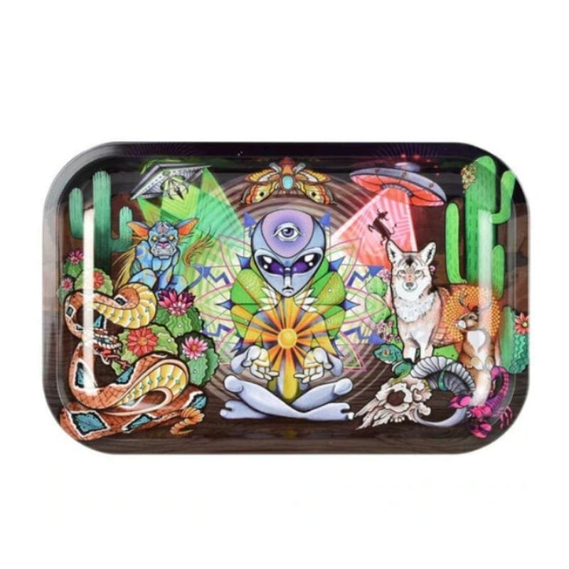 Pulsar Metal Rolling Tray-Alien Life-Morden Cannabis & Bong Shop Pulsar Accessories Pulsar Metal Rolling Tray-Alien Life