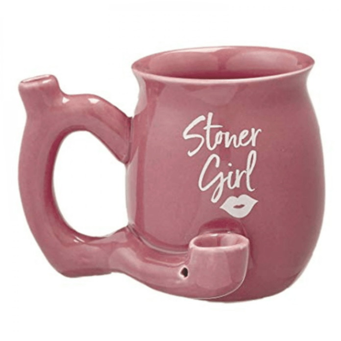 Roast and Toast Ceramic Mug Pipe-Stoner Girl Morden Cannabis and Bong Roast & Toast Accessories Pink Roast and Toast Ceramic Mug Pipe-Stoner Girl
