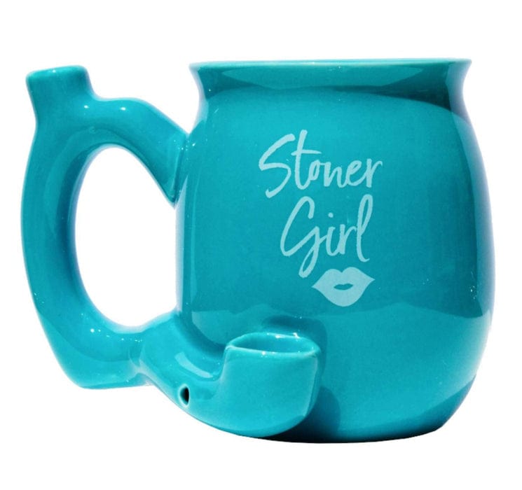 Roast and Toast Ceramic Mug Pipe-Stoner Girl Morden Cannabis and Bong Roast & Toast Accessories Teal Roast and Toast Ceramic Mug Pipe-Stoner Girl