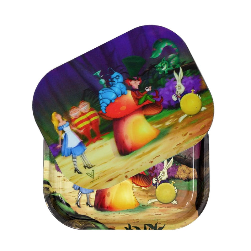 Roll N Go Metal Tray w/Lid-Alice Mushroom-Morden Cannabis & Bong Shop Roll N Go Accessories Roll N Go Metal Tray w/Magnetic Lid-Alice Mushroom