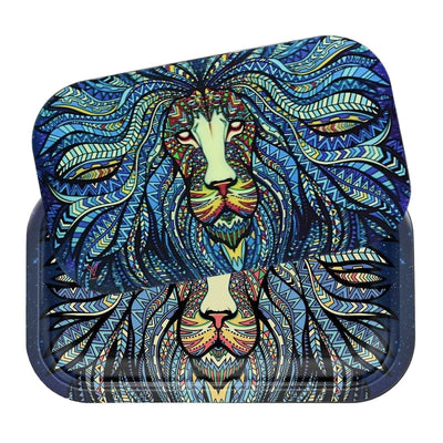 Roll N Go Metal Tray w/ Lid-Tribal Lion-Morden Cannabis & Bong Shop Roll N Go Accessories Medium Roll N Go Metal Tray w/Magnetic Lid-Tribal Lion