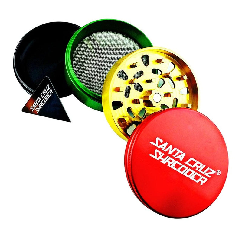 Santa Cruz  4-Piece Herb Grinder-2.2” Morden Cannabis and Bong Shop Santa Cruz Accessories Rasta Santa Cruz  4-Piece Herb Grinder-2.2”