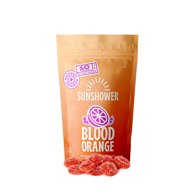 Sunshower Edibles 10 x 1MG Sunshower Blood Orange 1:5 THC CBD Soft Chew Gummies-Dynaleo Inc