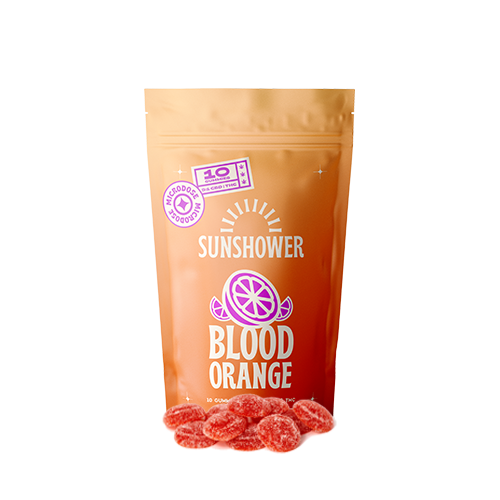 Sunshower Edibles 10 x 1MG Sunshower Blood Orange 1:5 THC CBD Soft Chew Gummies-Dynaleo Inc