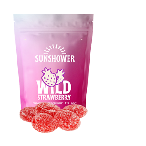 Sunshower Wild Strawberry THC Gummies-Dynaleo-Morden Cannabis Manitoba Sunshower Edibles 2mg THC/gummy Sunshower Wild Strawberry THC Gummies-Dynaleo