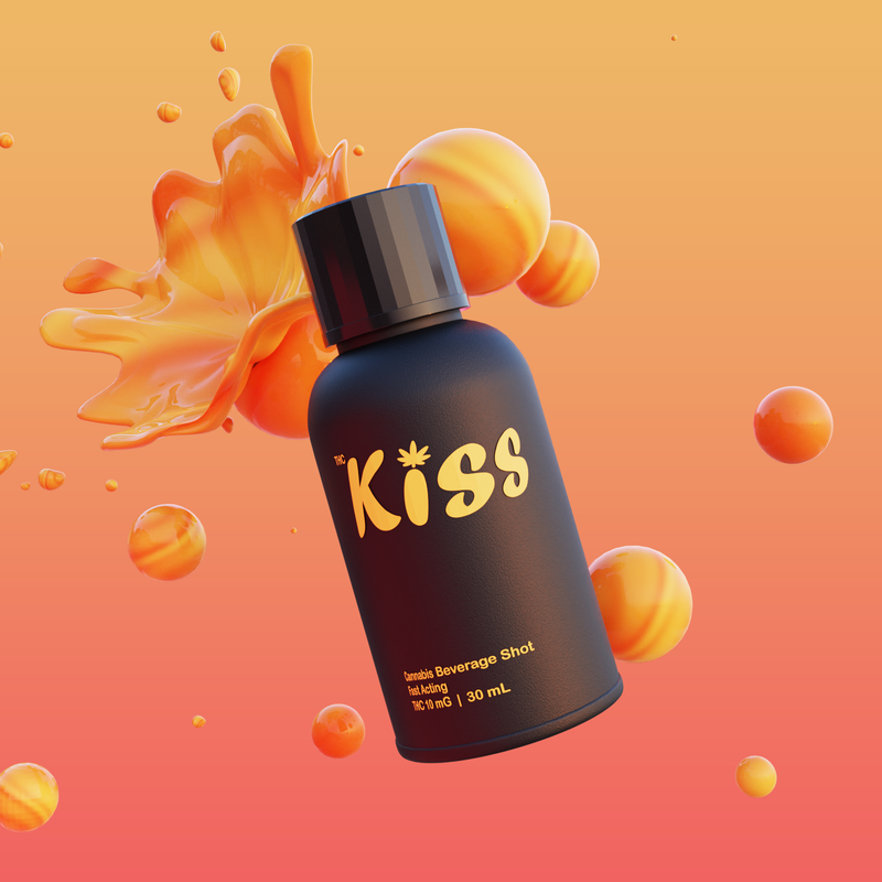 THC Kiss Mango Shot-Morden Cannabis and Bong Shop Manitoba, Canada Kiss Beverages 30ml / THC-10mg THC Kiss Mango Shot