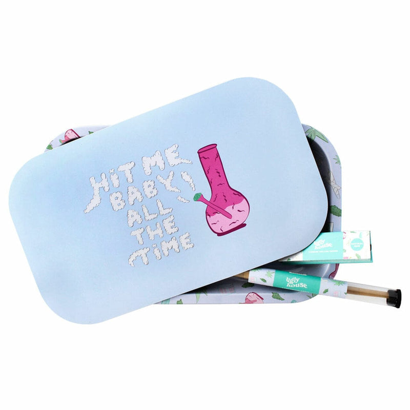 Ugly House "Hit Me Baby All The Time" Tray Bundle-Morden Cannabis Manitoba Ugly House Accessories Ugly House "Hit Me Baby All The Time" Tray Bundle w/Magnetic Lid